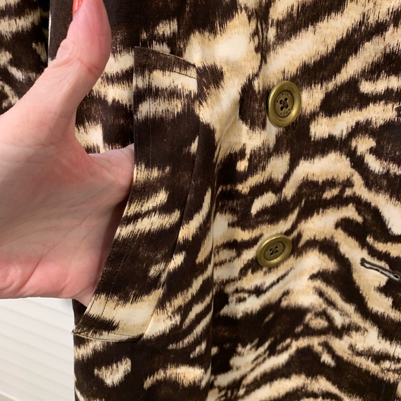 Michael Kors Zebra Print Trench Coat - Picture 3 of 7